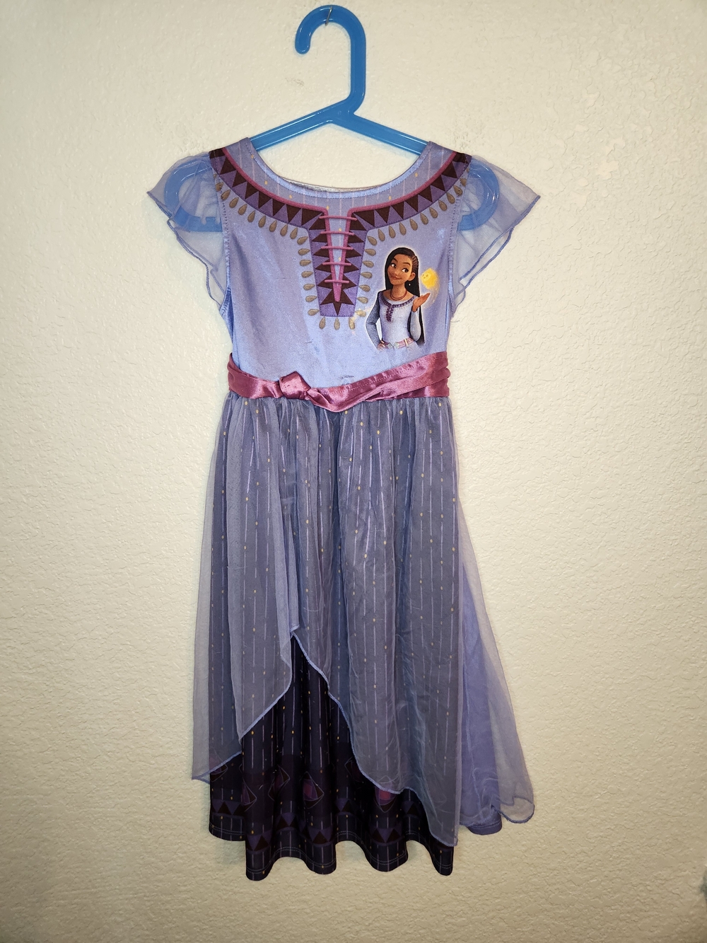 Disney Wish Asha Star fantasy nightgown size 6 6x Purple Princess Costume Dress